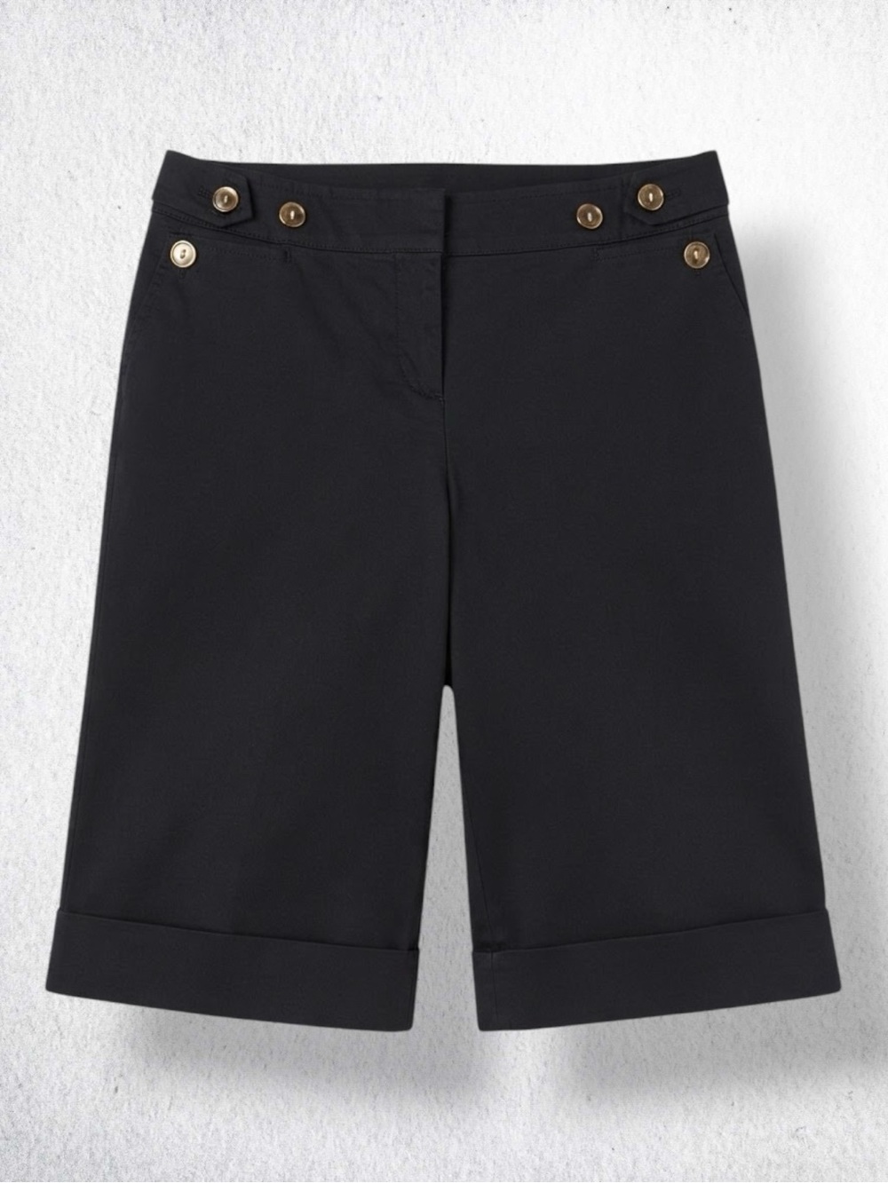 Speechless Shorts Black Bermuda Sailor Button Nautical Quiet Luxury Retro Y2K 11